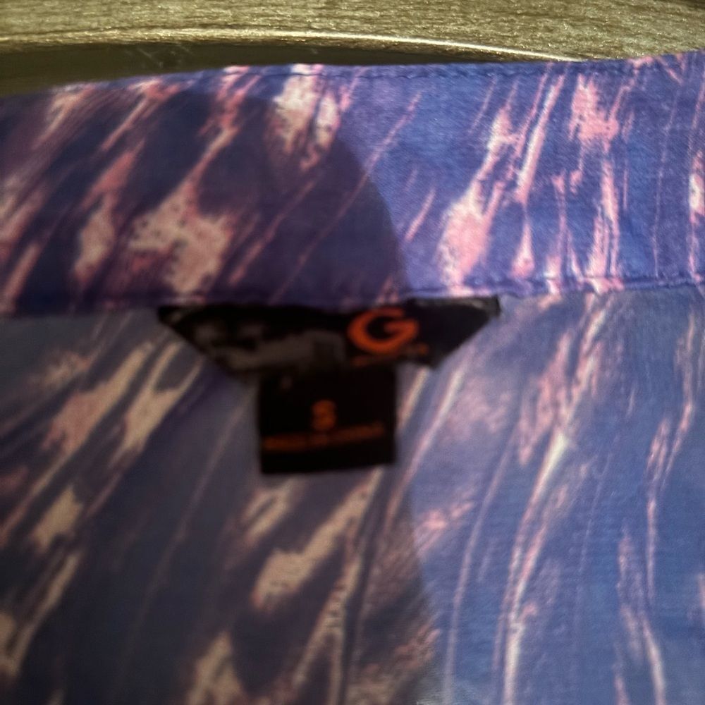 Guess Purple Swirl Long sleeve button up blouse - Picture 3 of 4